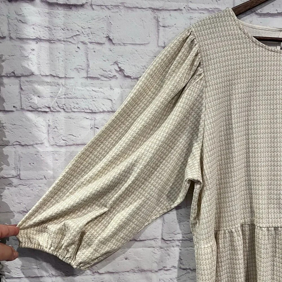 Draper James RSVP Size XXL Puffed Sleeve Tiered Dress Gold Cream Plus Size Midi - Picture 6 of 13